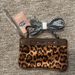 Justin Boots Brown Leather Wristlet/purse